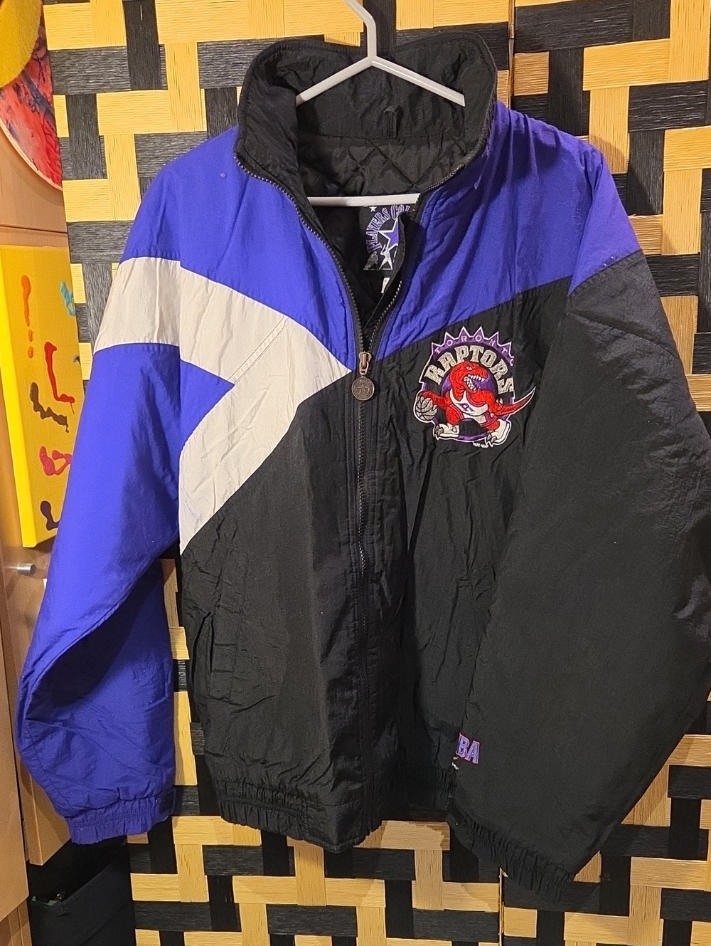 Toronto Raptors Mens Black & Purple Puffer Jacket